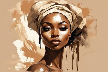 illustration woman cream brush cosmetic care clean