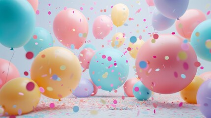 balloon party with a lot of colourful