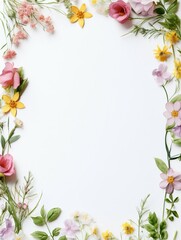 꽃 종이프레임 - obrazy, fototapety, plakaty