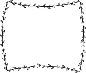 Flower wreath leaf floral border Vintage frame vector Horizontal Frame Square Frame picture frames Branch laurel botanical silhouette black retro badge elements decoration