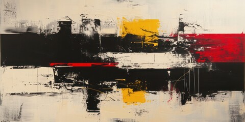 Obraz premium Vintage abstract in black, red, and white, reminiscent of classic design.
