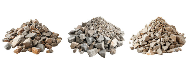 pile of gravel for buildings with transparent background