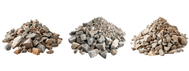 pile of gravel for buildings with transparent background
