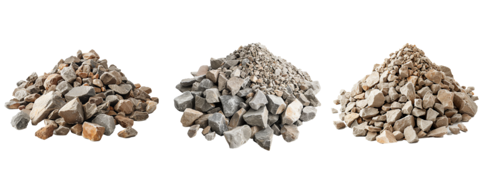 pile of gravel for buildings with transparent background