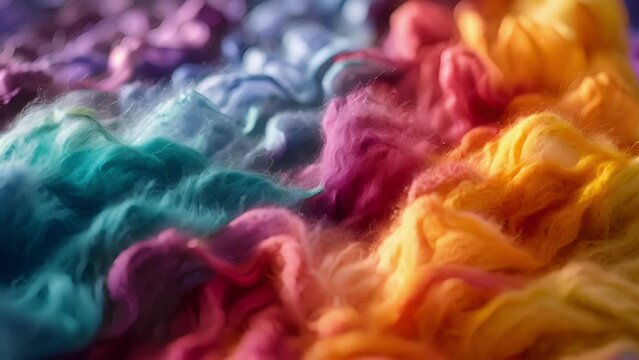 Waves of warm and cool hues blend together in Felt Press capturing the essence of wool fibers being intricately compressed and molded into one cohesive unit.