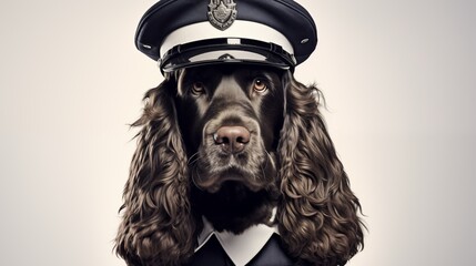 dog, Cocker Spaniel in police uniform