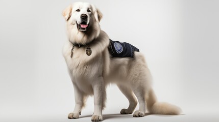 dog, Great Pyrenees in police uniform - Powered by Adobe