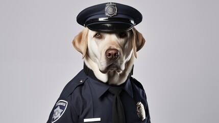 dog, Labrador Retriever in police uniform