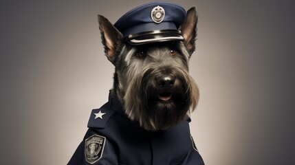 dog, Shih Tzu in police uniform - obrazy, fototapety, plakaty