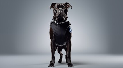 dog, Staffordshire Bull Terrier in police uniform