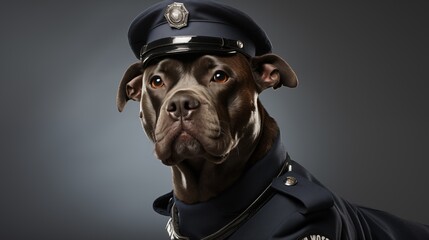dog, Staffordshire Bull Terrier in police uniform