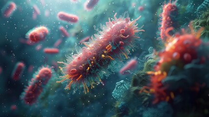 Obraz na płótnie Canvas Antibiotic Optimization: Exploring Bacterial Molecular Structure for Enhanced Therapy