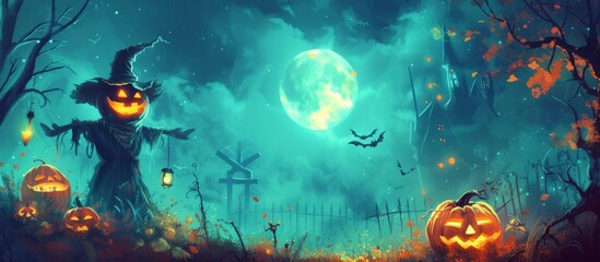 Fototapeta na wymiar Spooky and Fun Halloween HD Wallpapers for Your Holiday Celebration and Festive Backgrounds