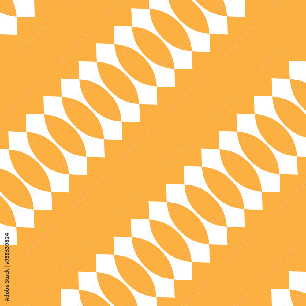 Poster abstract seamless repeatable orange diagonal pattern on white.