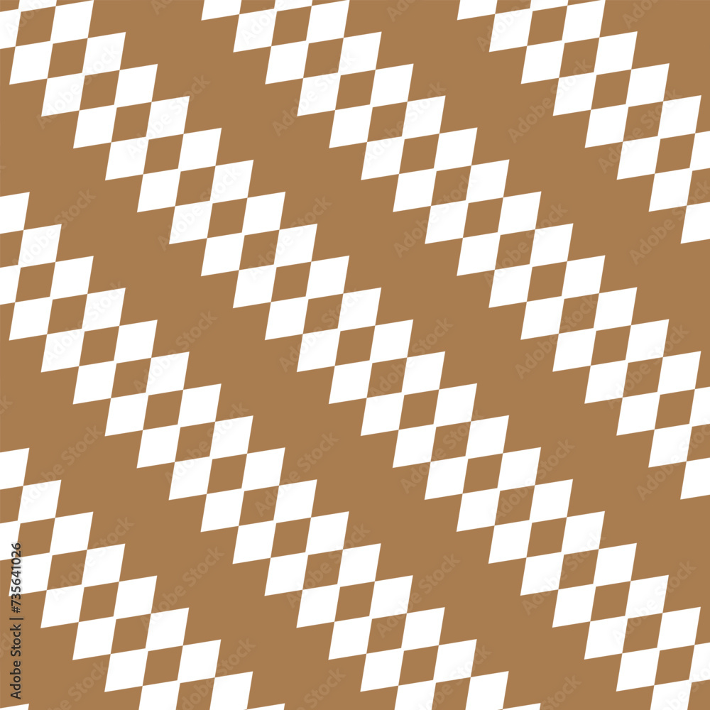 Poster abstract seamless repeatable brown rhombus pattern on transparent bg.