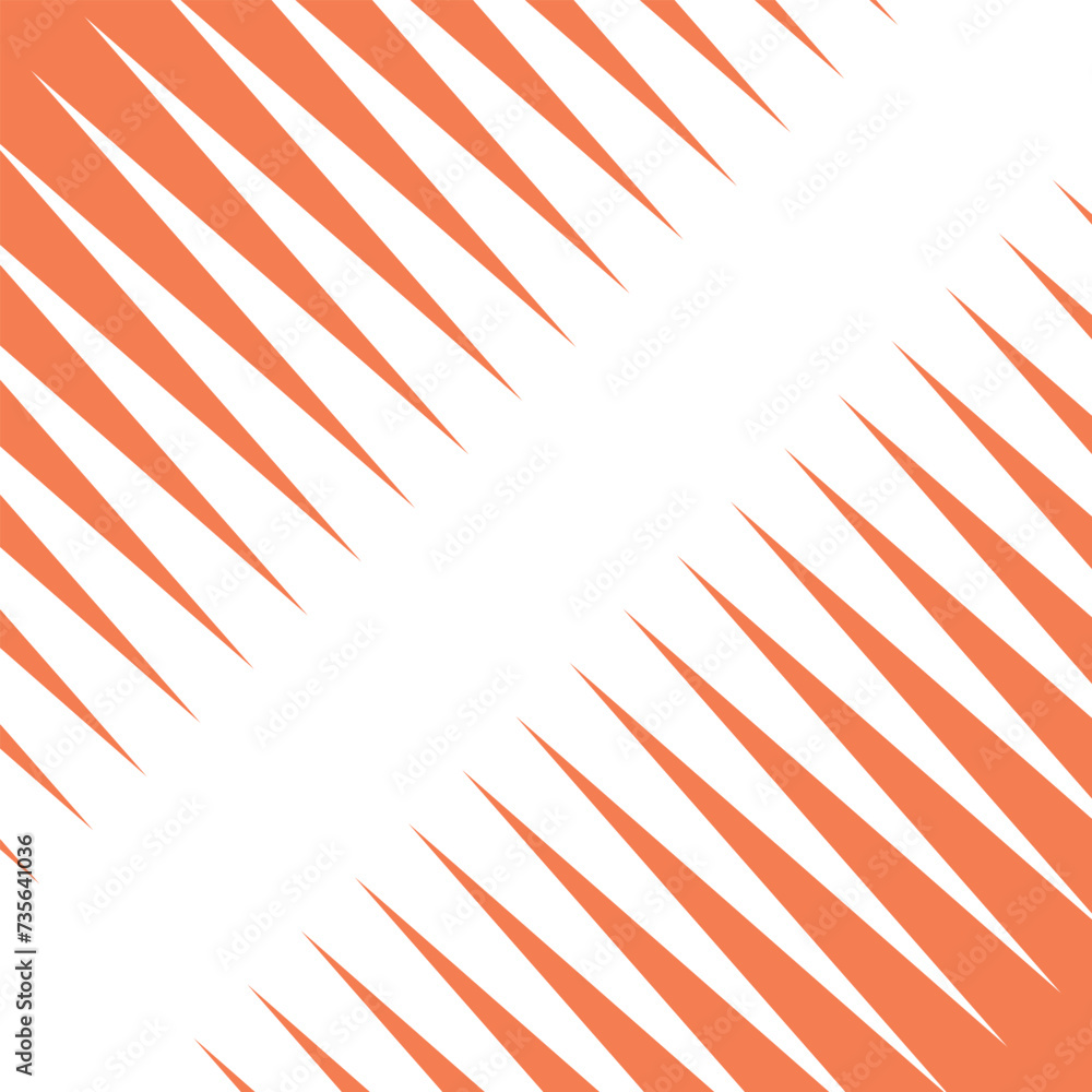 Poster abstract seamless repeatable coral diagonal corner line pattern on transparent bg.