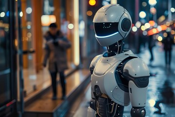 Fototapeta premium Artificial intelligence assistance concept Showcasing the futuristic integration of ai in daily life and work Highlighting the possibilities of smart technology assistance