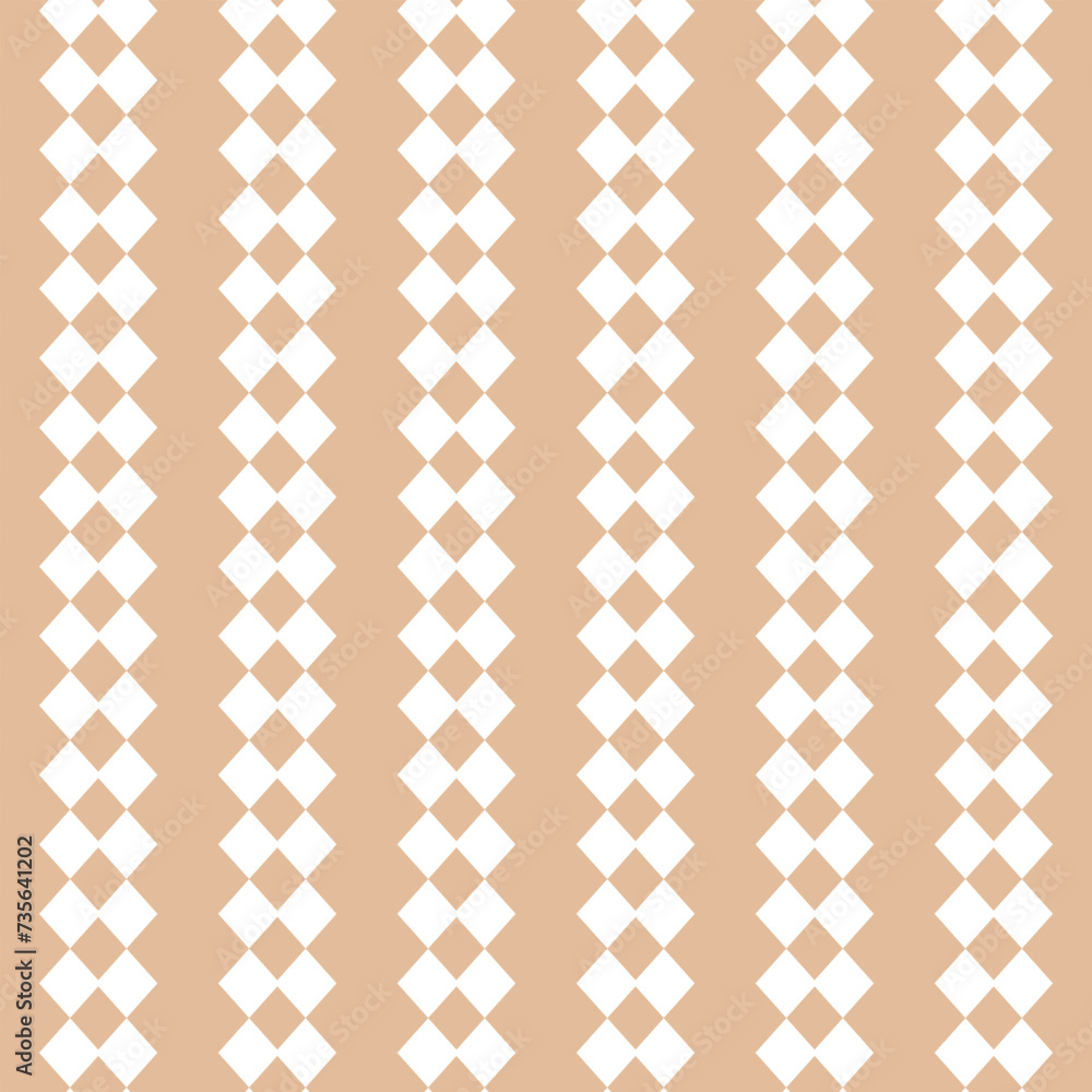 Poster abstract seamless repeatable dark cream rhombus pattern.
