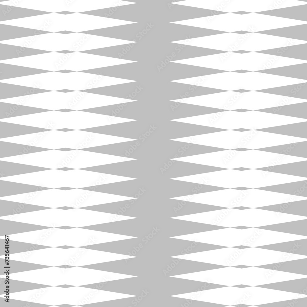 Poster abstract seamless repeatable silver rhombus pattern on transparent bg.
