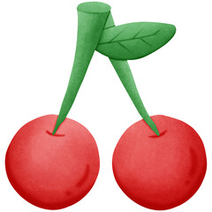 Cherry fruit isolated on transparent background 