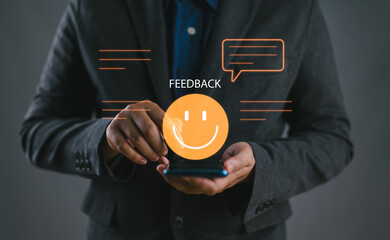 Feedback and happy smile face. mental health positive thinking and growth mindset, mental health...