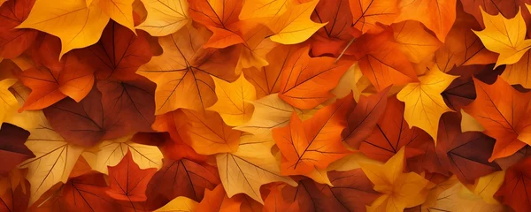 Foto op Plexiglas Autumn Leaves Background Banner. Generative AI © SALEEM