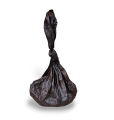 a brown plastic dog poop bag isolated on transparent background - obrazy, fototapety, plakaty