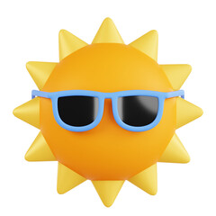 Sun With Glasses 3D Illustration