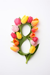 Vibrant tulips bouquet for women's day celebration - bright floral arrangement