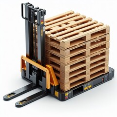 stack of pallets on the lift truck