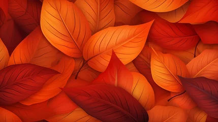 Papier Peint photo autocollant Rouge Yellow Autumn Leaves Background. Generative AI
