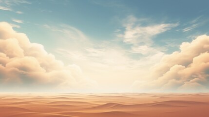Desert landscape with a beautiful sky and clouds