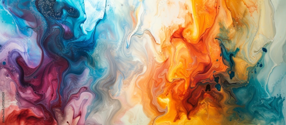 Aufkleber vibrant and expressive colorful painting with a dynamic mix of different colors and textures