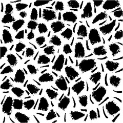 Seamless pattern with hand drawn brush strokes. Black and white grunge background.