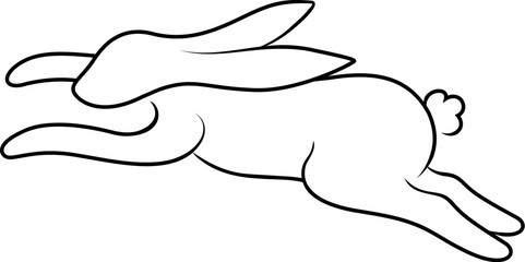 Rabbit line jumping. Cute bunny for Easter holiday, vecter illustration.