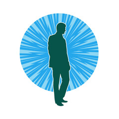 Silhouette of a corporate male in business man suit 