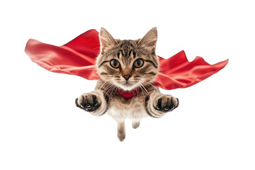 Superhero Cat Flying With Cape