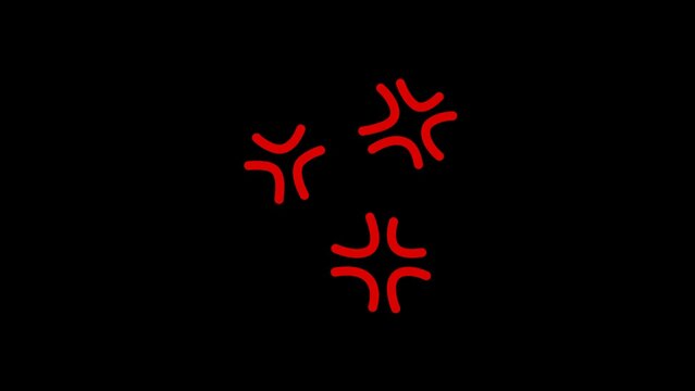 Angry comic expression on transparent background