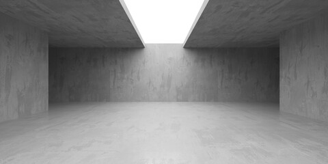 Abstract empty concrete interior. Minimalistic dark room design template