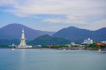 embankment and sea kuah bay in town of Kuah of Langkawi island in Malaysia