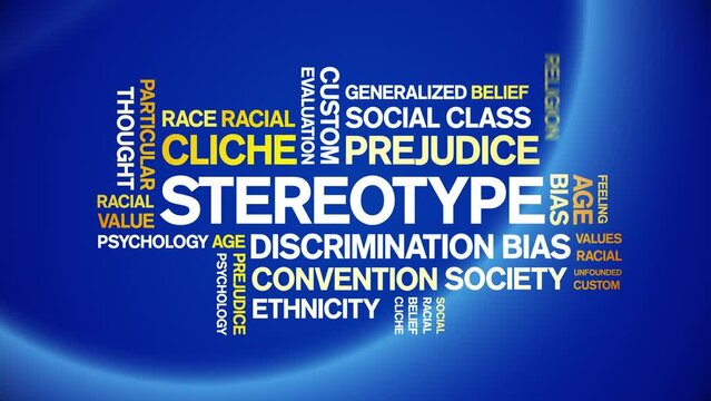 Stereotype animated tag word cloud;text design animation kinetic typography seamless loop.