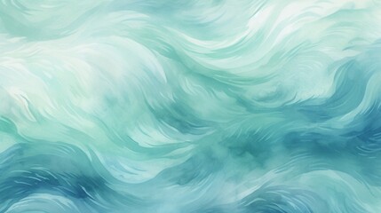 Abstract, watercolor patterns in soothing blues and greens, resembling the calm ocean waves - obrazy, fototapety, plakaty