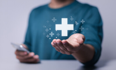 Plus sign represents something positive, benefit, personal development, social network, profit,...