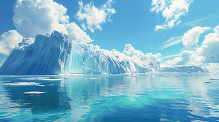 Arctic nature reveals an iceberg from a glacier, a frozen masterpiece in Greenland, Ai Generated. - obrazy, fototapety, plakaty