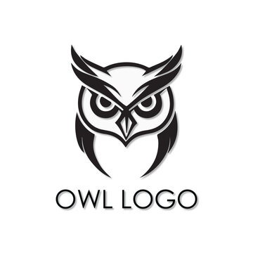 Owl vector for logo or icon,clip art, drawing Elegant minimalist style,abstract style Illustration