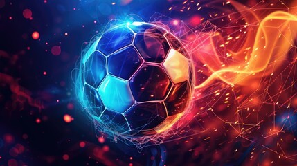 glossy design featuring football and soccer. Dynamic visual appeal, Ai Generated. - obrazy, fototapety, plakaty