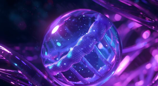 DNA Abstract: 3D Genetic Symbol on Blue Background
