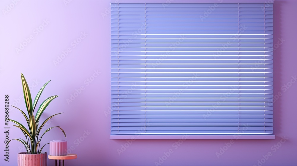 Poster automated blinds for privacy and light control, solid color background