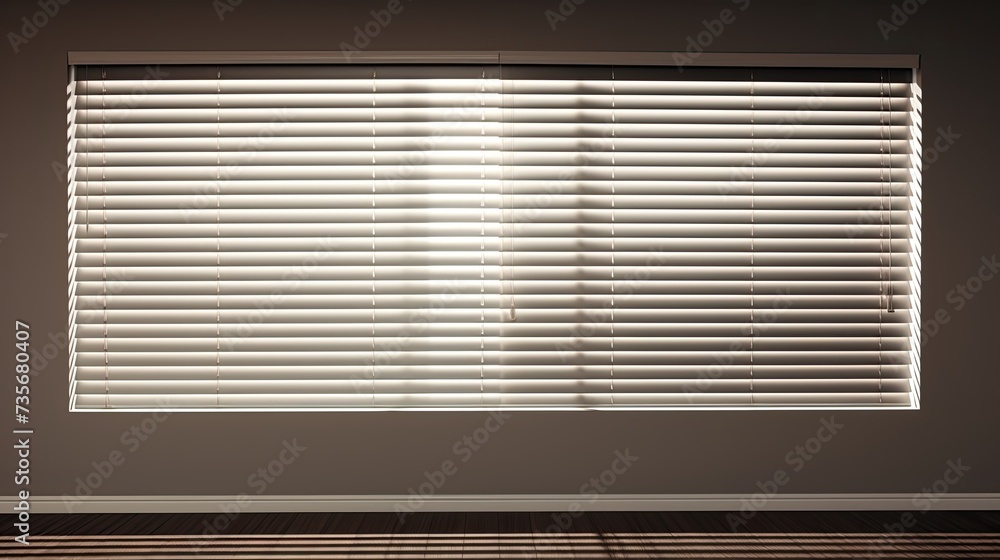 Poster remote controlled motorized blinds with noise reduction features, solid color background