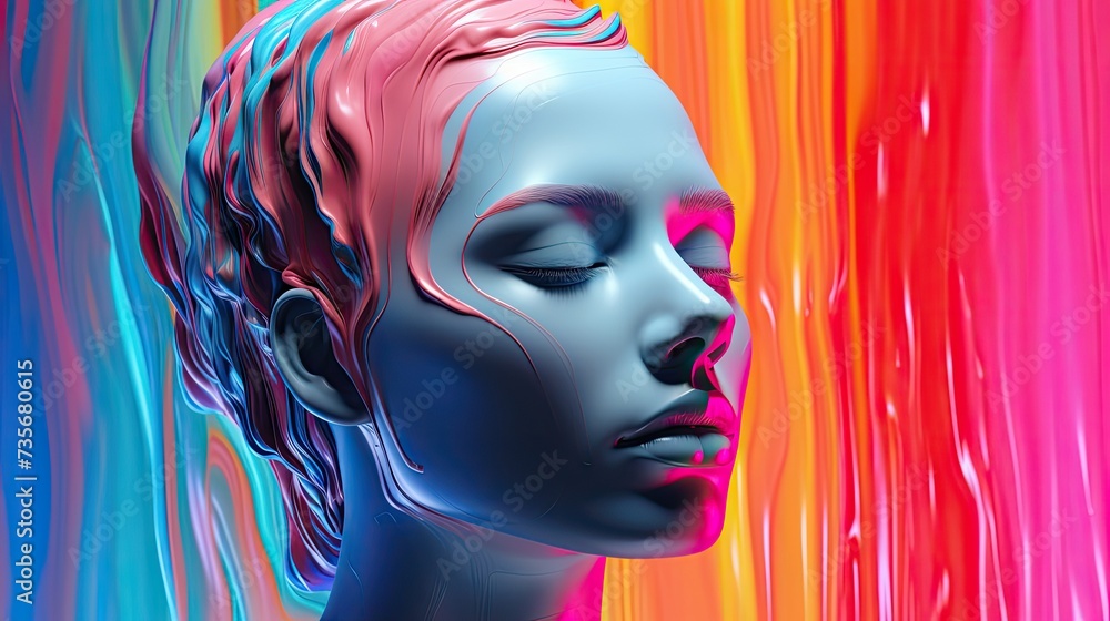 Poster ai algorithms for mental health, solid color background